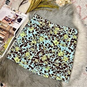 NWT Vintage Bette & Court Leopard Floral 90s Y2K Skort Mini Skirt Sz 12